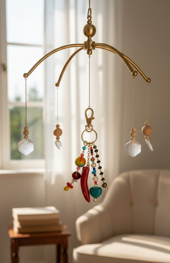 Beaded, Chain keychain, additional view 3 from Ariel La Boutique