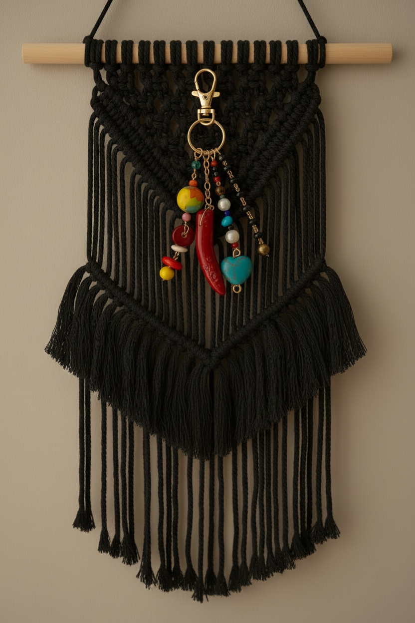 Beaded, Chain keychain, additional view 1 from Ariel La Boutique