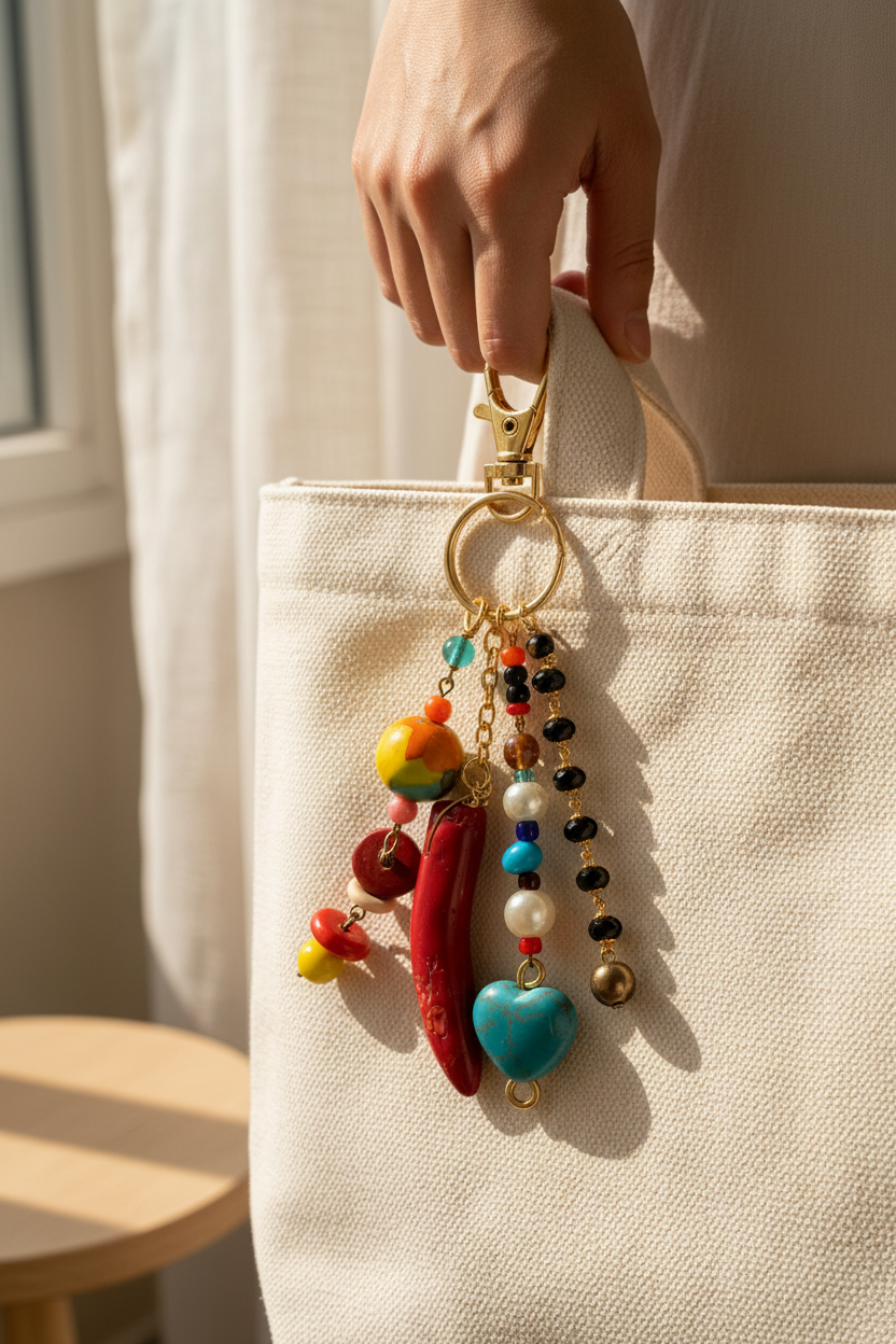 Beaded, Chain keychain, additional view 11 from Ariel La Boutique