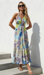 Bohemian Halter Neck Maxi Dress