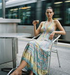Bohemian Halter Neck Maxi Dress