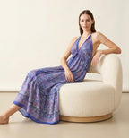 Flowing Halter Neck Maxi Dress