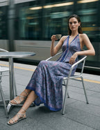 Flowing Halter Neck Maxi Dress