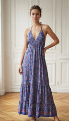 Flowing Halter Neck Maxi Dress