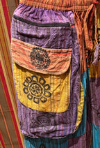 Bohemian Style Patchwork Cargo Jogger Pants