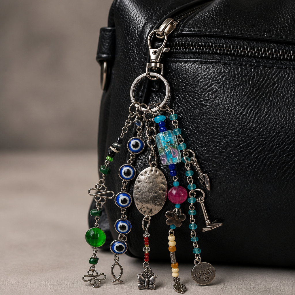 Decorative Beaded Bag Charm Accessory