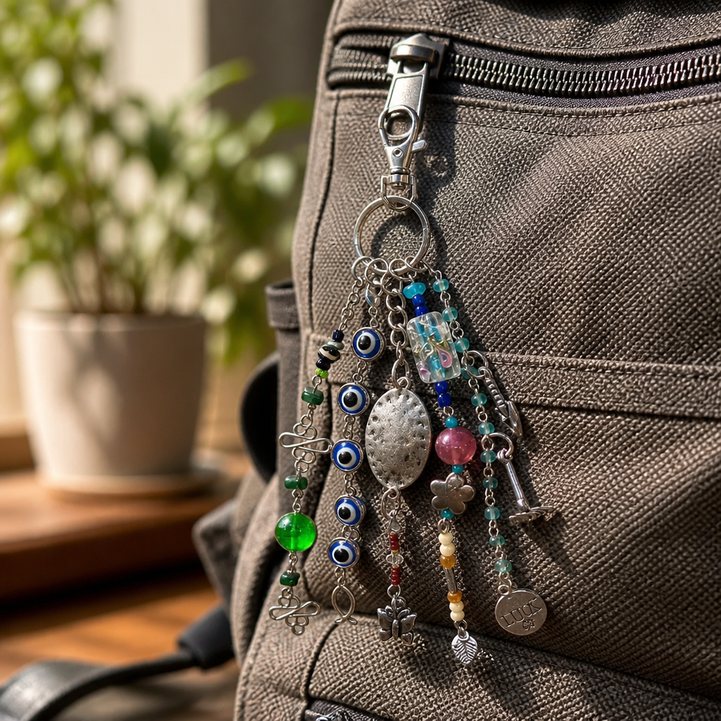 Decorative Beaded Bag Charm Accessory