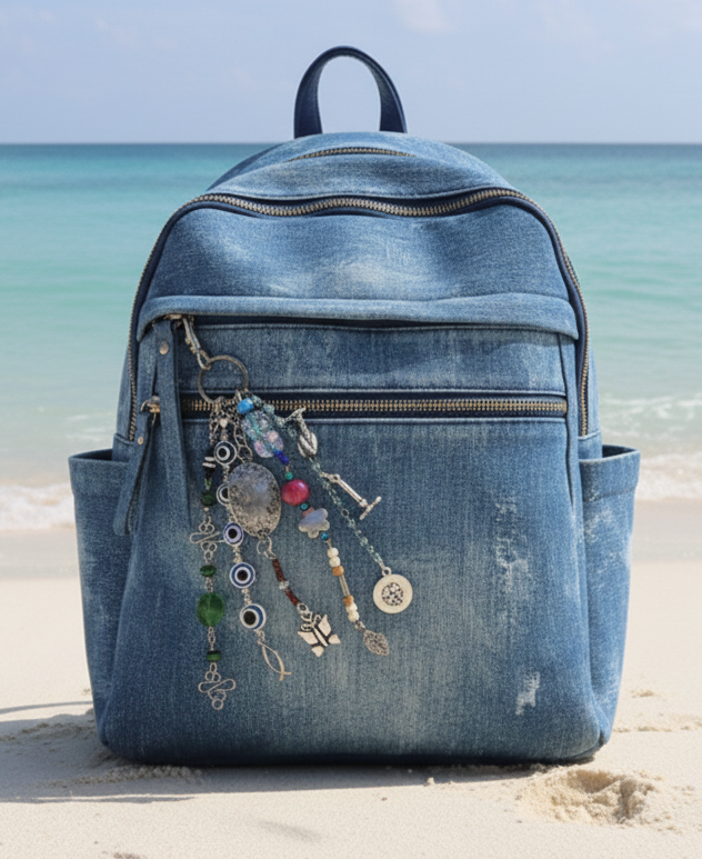 Decorative Beaded Bag Charm Accessory