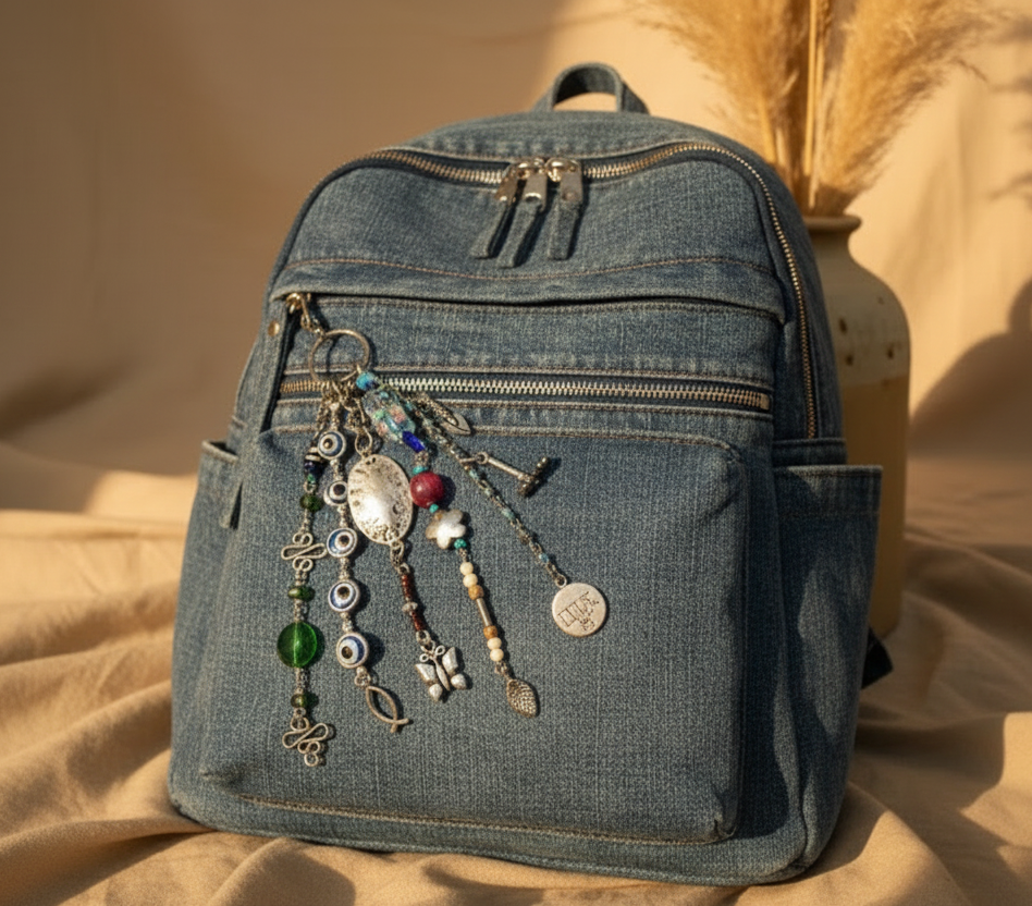 Decorative Beaded Bag Charm Accessory