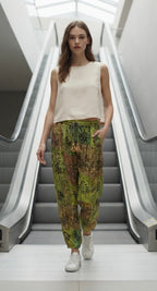 Casual Bohemian Style Elastic Waist Trousers