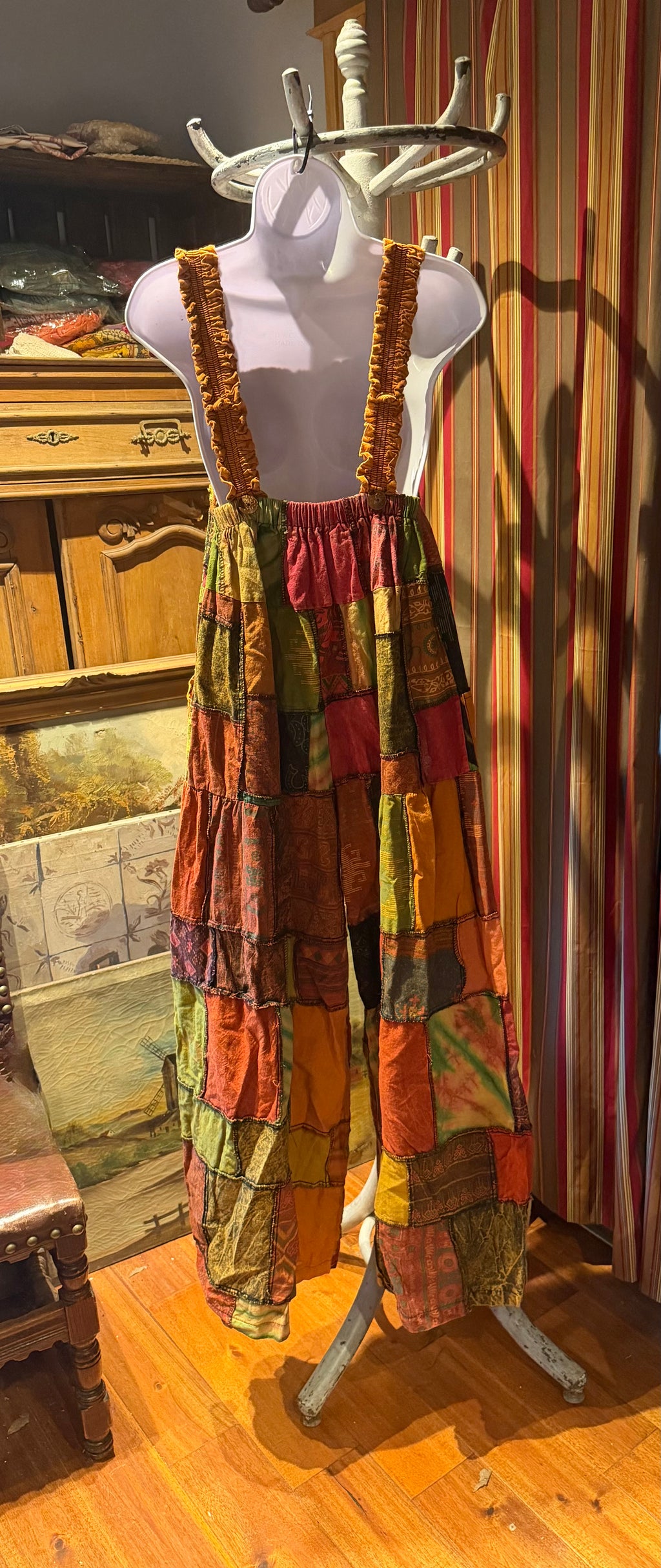 Bohemian Cotton Patchwork Wide Leg Jumpsuit