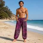 Bohemian Style Relaxed Fit Drawstring Lounge Pants