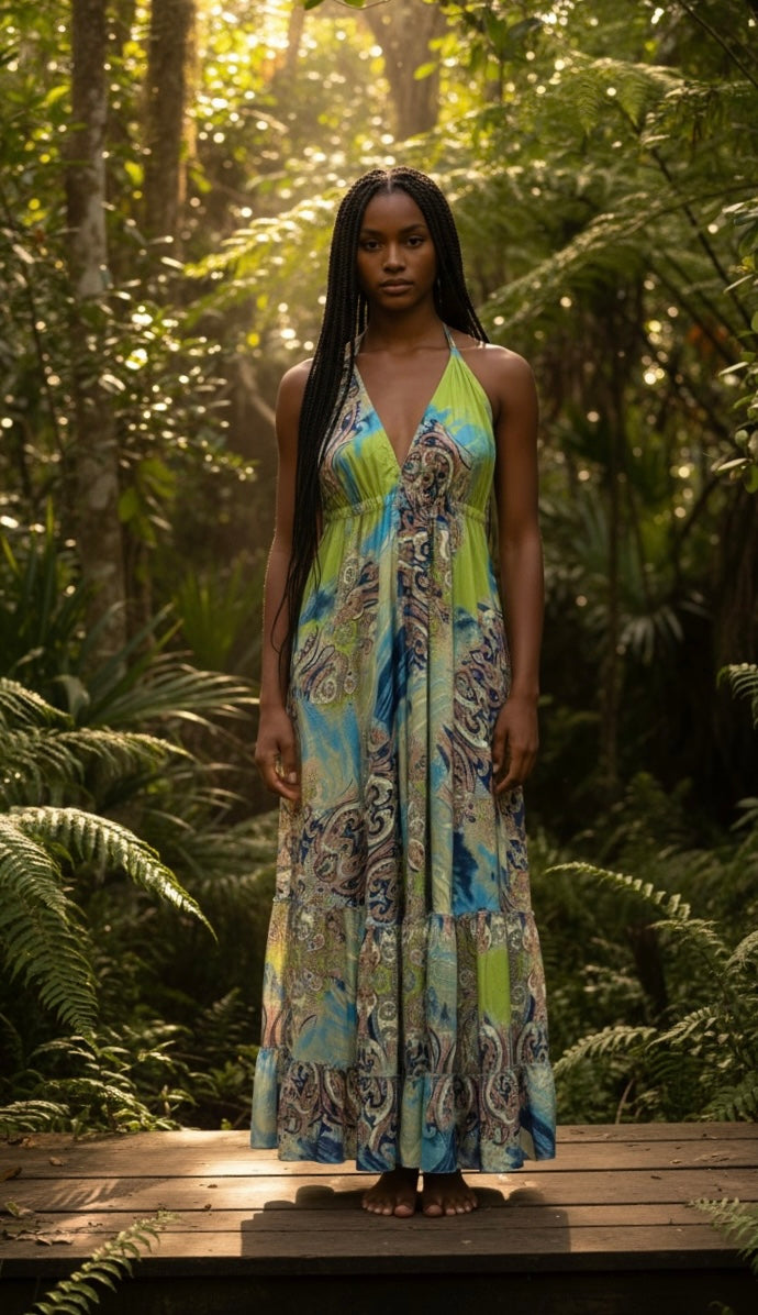 Bohemian Halter Neck Maxi Dress