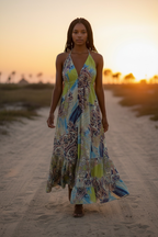 Bohemian Halter Neck Maxi Dress