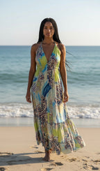 Bohemian Halter Neck Maxi Dress