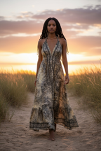 Flowing Halter Neck Maxi Dress