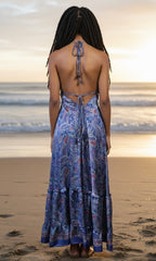 Flowing Halter Neck Maxi Dress