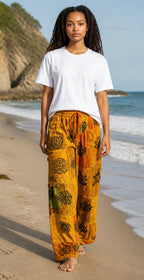 Casual Bohemian Style Wide Leg Cargo Pants