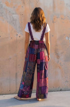 Bohemian Cotton Patchwork Style Overalls Jumpsuits Wide legs One size (Copy)