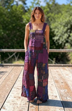 Bohemian Cotton Patchwork Style Overalls Jumpsuits Wide legs One size (Copy)