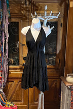 Boho Ruffle Dress, Hippie Dress, Open back Dress, Bohemian Festival Ethnic Dress, Boho Dress, Beach Halter Ruffle Dress Gypsy Boho Dress