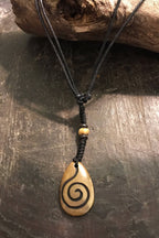 Carved Bone Pendant Necklace/ Chakra Necklace/ BoHo Bone Necklace/ Mantra Pendant/ Festival Jewelry/ Bone Pendant/ Spiritual Jewelry Gifts