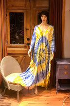 Kaftan Tie Dye Dress, Boho Kaftan kimono Dress, Hippie Kaftan Dress, Bohemian Festival Ethnic Kaftan, Boho Gypsy Dress, Beach Kimono Dress