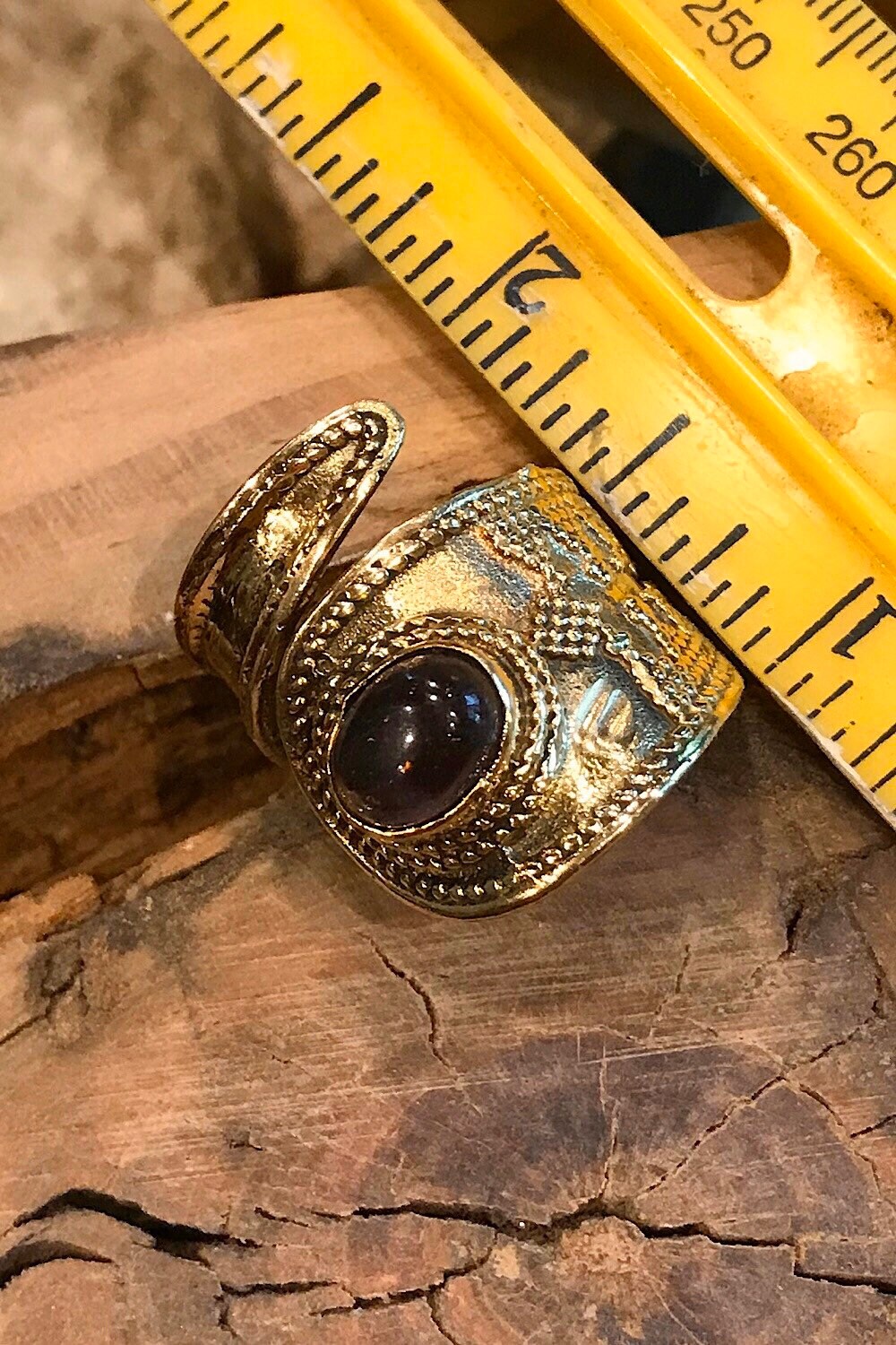 Purple Amethyst Gemstone Ring, Brass Ring, Adjustable Boho Ring, Tribal Jewelry, Gypsy Rings, Crystal Stone Ring, Statement Spiritual Ring