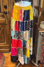 Boho long Skirt, Patchwork Long Maxi Skirt, Bohemian Boho Chic Festival Skirt, Ethnic Hippie Summer One Size Feminine Long Skirt, Boho SkIrt