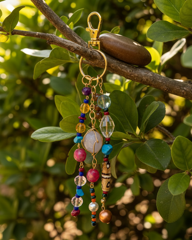 Beaded, Chain keychain, detail view from Ariel La Boutique