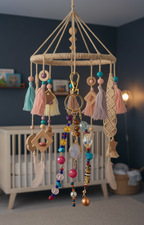 Beaded, Chain keychain, lifestyle view from Ariel La Boutique