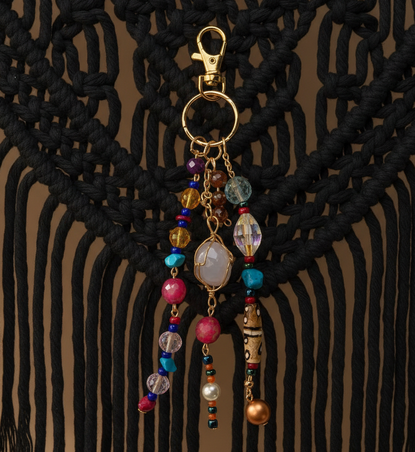 Beaded, Chain keychain, additional view 1 from Ariel La Boutique