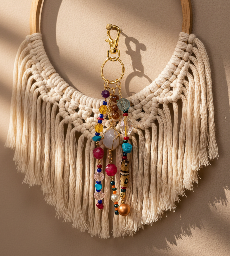 Beaded, Chain keychain, additional view 9 from Ariel La Boutique