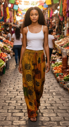 Casual Bohemian Style Wide Leg Cargo Pants