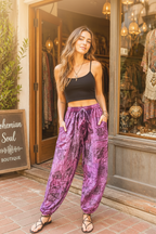 Bohemian Style Relaxed Fit Drawstring Lounge Pants