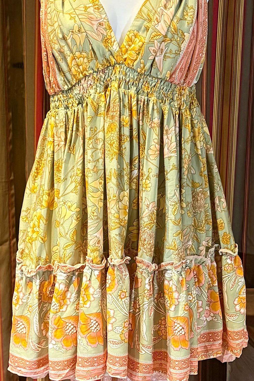 Boho Short Ruffle Dress, Hippie Dress, Open back Dress, Bohemian Festival Ethnic Dress, Boho Dress, Beach Halter Ruffle Boho Gypsy Dress