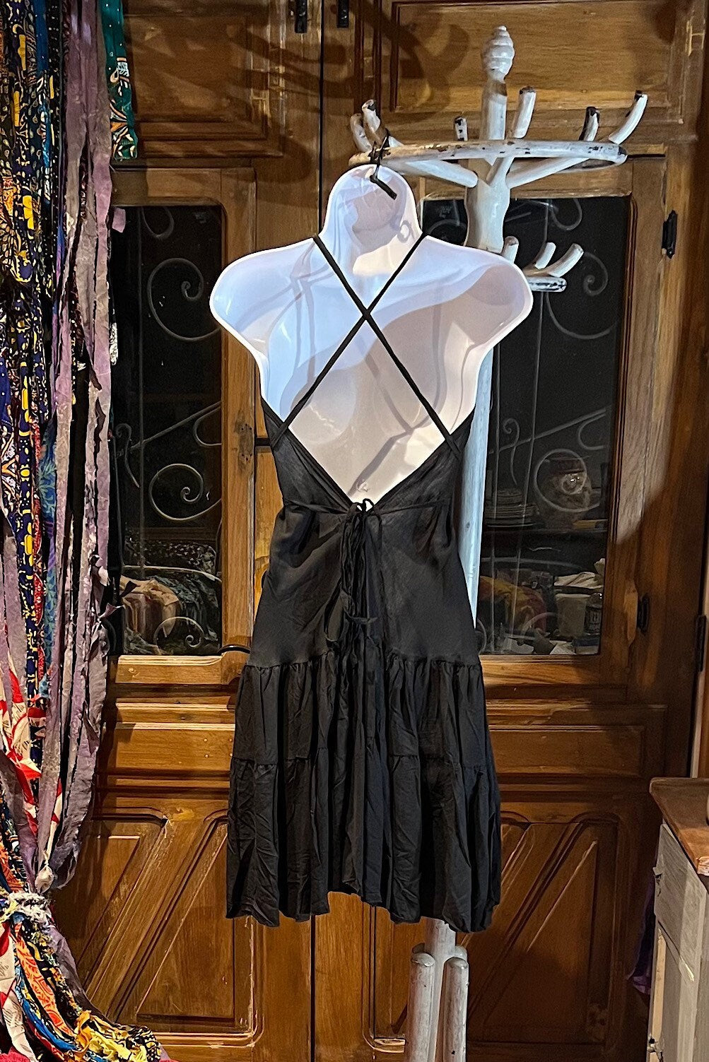 Boho Ruffle Dress, Hippie Dress, Open back Dress, Bohemian Festival Ethnic Dress, Boho Dress, Beach Halter Ruffle Dress Gypsy Boho Dress