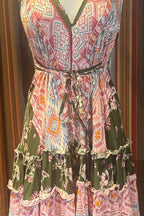 Boho Ruffle Dress, Hippie Dress, Open back Dress, Bohemian Festival Ethnic Dress, Boho Dress, Beach Halter Ruffle Dress Gypsy Boho Dress
