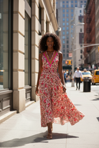 Ethnic, Gypsy, Hippie, Festival, Ruffle dress, alternate view from Ariel La Boutique