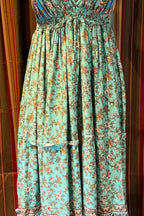 Boho Long Ruffle Dress, Hippie Dress, Open back Dress, Bohemian Festival Ethnic Dress, Boho Dress, Beach Halter Ruffle Boho Gypsy Dress
