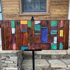 Wall Reclaimed Wood Art Decor, modern large Rustic Mix Media, Sculpture Geometric Abstract County Cabin 3d Mosaic Farmhouse Coastal Wall Art