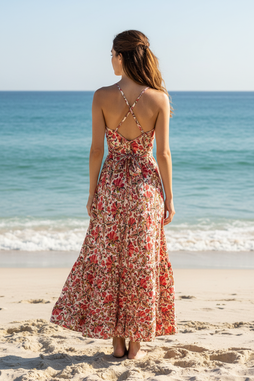 Ethnic, Gypsy, Hippie, Festival, Ruffle dress, additional view 2 from Ariel La Boutique