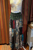 Boho long Skirt, Patchwork Long Maxi Skirt, Bohemian Boho Chic Festival Skirt, Ethnic Hippie Summer One Size Feminine Long Skirt, Boho SkIrt