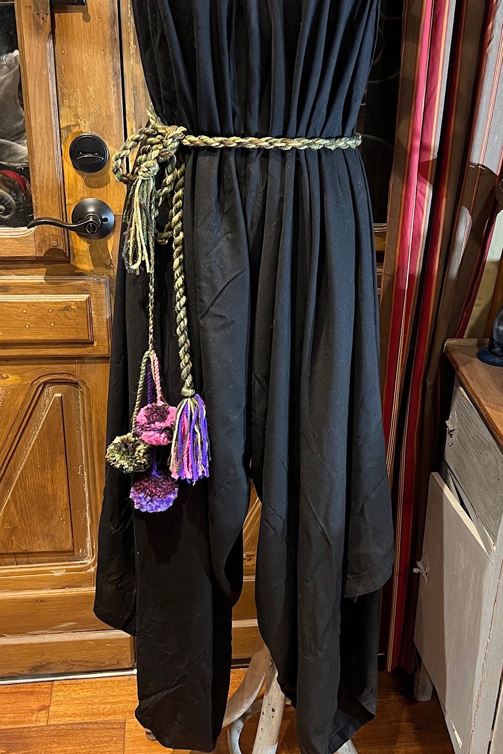 Boho festival Rope Belt Pom Pom Belt, Hippie Wrap Belly Dance Belt, Belly Chain Belts, Tassel Belts, Tribel Ethnic Rope Adjustable Belt