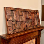 Wall Reclaimed Wood Art Decor, modern large Rustic Mix Media, Sculpture Geometric Abstract County Cabin 3d Mosaic Farmhouse Coastal Wall Art