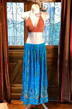 Boho long skirt, Sequined Embroidery Long Maxi Skirt, Bohemian Chic Festival Ethnic Hippie Summer One Size Feminine Long Skirt.