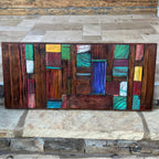 Wall Reclaimed Wood Art Decor, modern large Rustic Mix Media, Sculpture Geometric Abstract County Cabin 3d Mosaic Farmhouse Coastal Wall Art