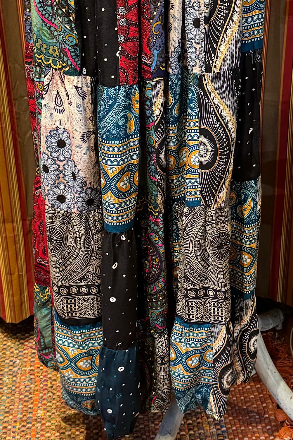 Boho long Skirt, Patchwork Long Maxi Skirt, Bohemian Boho Chic Festival Skirt, Ethnic Hippie Summer One Size Feminine Long Skirt, Boho SkIrt