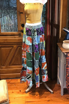 Boho long Skirt, Patchwork Long Maxi Skirt, Bohemian Boho Chic Festival Skirt, Ethnic Hippie Summer One Size Feminine Long Skirt, Boho SkIrt