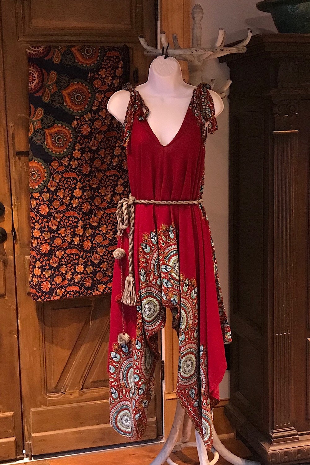 Boho Jumpsuit, Bohemian Clothing, Boho jumpsuit Harem Pants, Loose Yoga  Festival Pants, Wide Leg Women Festival Pants, Hippie Summer Romper
